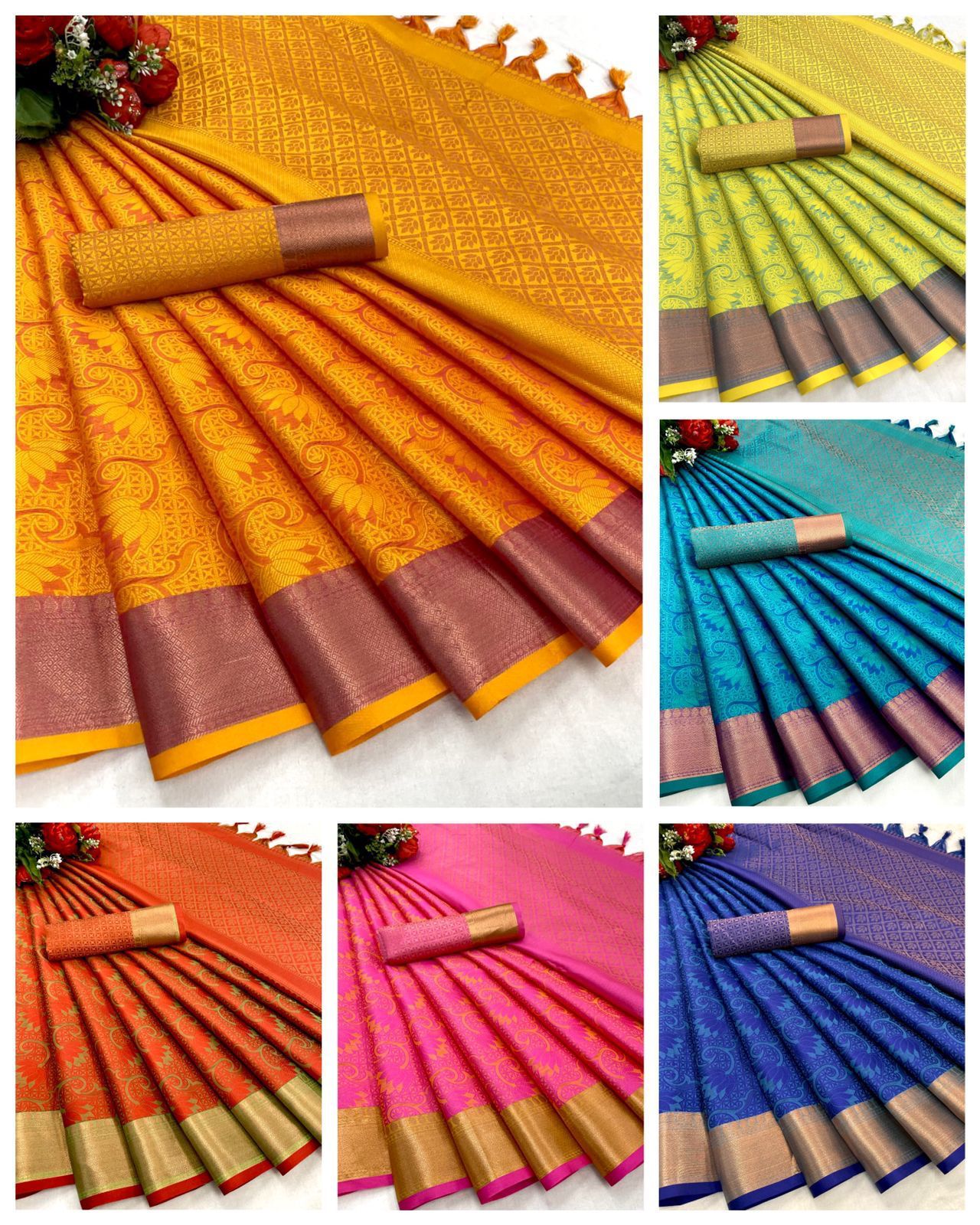 Aab Lotus Copper Mercerised Copper Silk Wholesale Designer Sarees